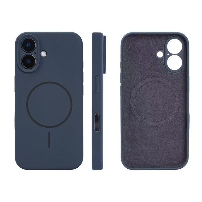 Soft Liquid Silicone Magnetic Phone Case Microfiber Flock Lining Silicone Ultra Thin Phone Covers