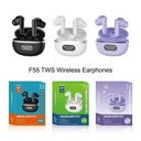 New Model TWS Ture Wireless Earphone F55 Cheap Pride Earphone with Display Screen High Quality Earphone Headphone