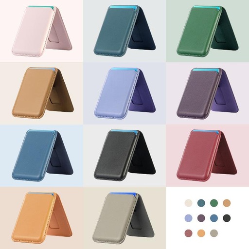 For iPhone 16 Magnetic Bag Leather Wallet Card Holder Pocket Bracket Folding Portable Stand Bag for iPhone 13 14 15 16 Pro Max