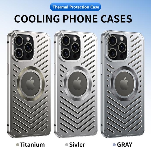For iPhone 16 15 14  Pro Max Case Magnetic Suction Metal All Titanium Aluminum Alloy Cooling Anti Drop Protective Cover