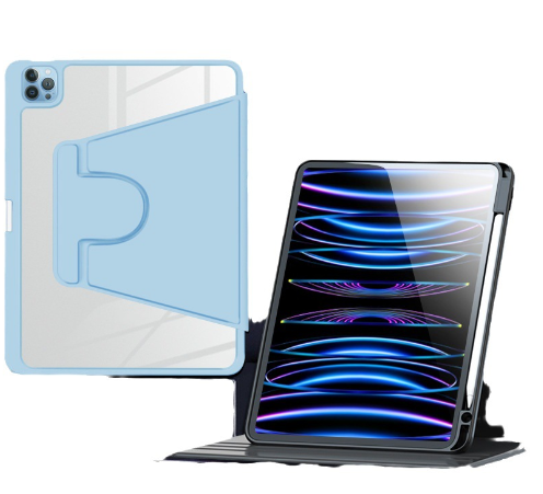 For iPad 7th 8th 9th 10th air 4 5 Generation case Acrylic 360 Rotation Leather Tablet case for iPad 10.2 11 12.9 13 Inch Case