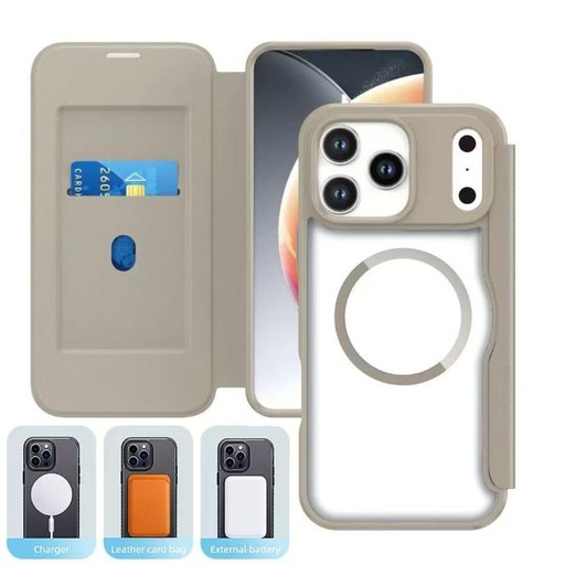 Business Leather Flip Cover Magnetic Phone Case With Card Holder Mobile Phone Protective Cover for Iphone 17